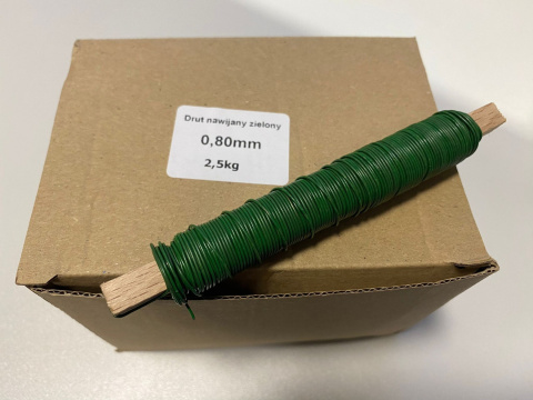 Drut zielony nawijany na kołku 0,8 mm Drut zielony nawijany na kołku 0,8 mm