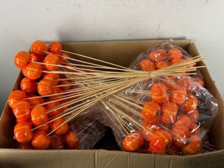 Stick Pumpkin 6cm Light Orange 50cm - D