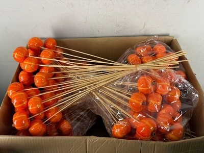 Stick Pumpkin 6cm Light Orange 50cm - D